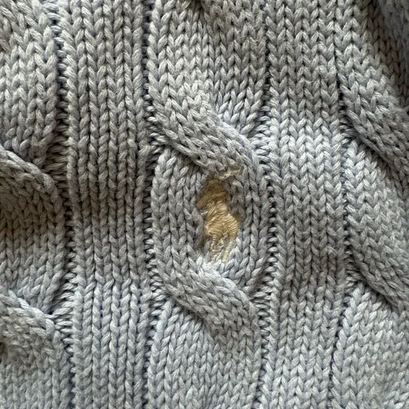 Polo Ralph Lauren Light Blue Cable Knit Cardigan - Picture 6 of 6